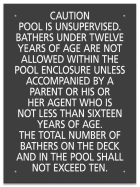Ontario CA Unsupervised Pool >93m2 Sign